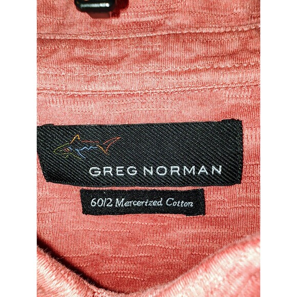 Vintage 90s Greg Norman Men's XL Salmon Colored Mercerized Cotton The Diplomat - Picture 9 of 14